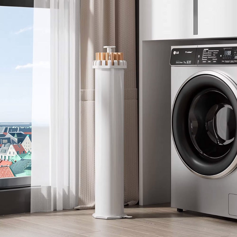SmartRack drying rack in a utility room by the washing machine – space-saving solution